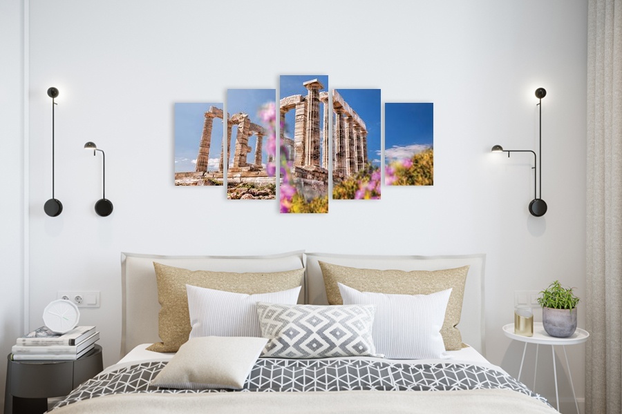 Πίνακας σε καμβά με τοπίο, σε μοντέρνο στυλ διακόσμησης, αφηρημένο σχέδιο φύσης.