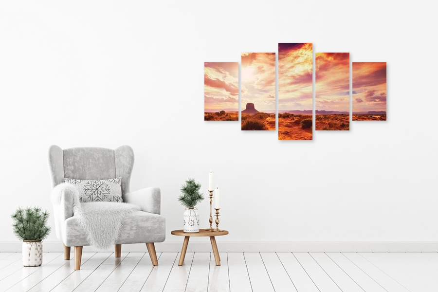 Πίνακας σε καμβά για χώρο που μπορεί να προορίζεται για σαλόνι, με τοπίο φύσης, σε ρεαλιστικό και μοντέρνο στυλ διακόσμησης.