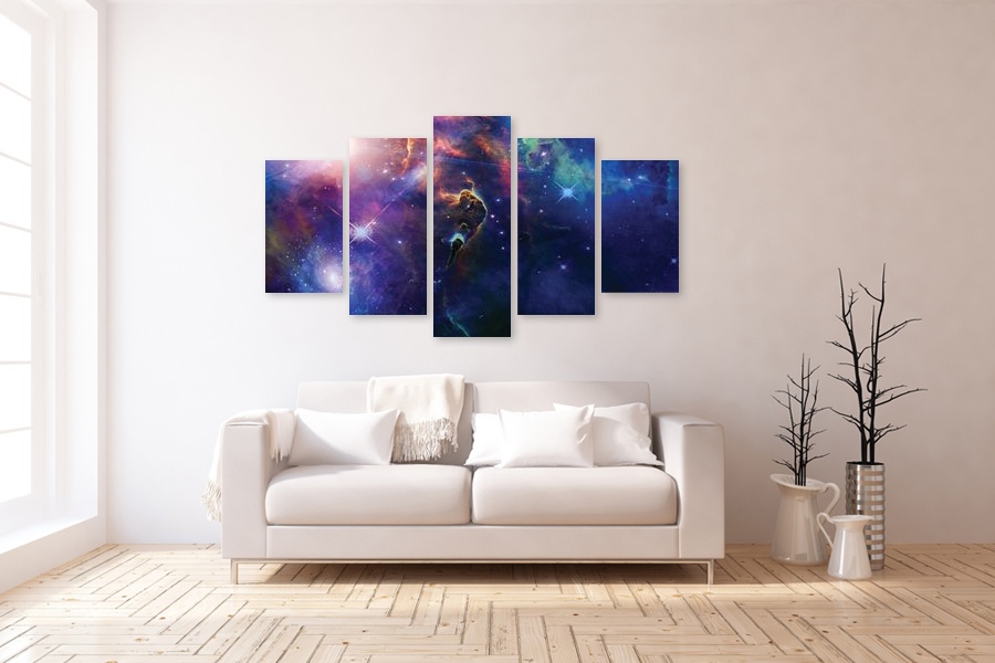 Πίνακας σε καμβά για δωμάτιο, 'Διάστημα', με αφηρημένα σχέδια, σε μοντέρνο στυλ διακόσμησης.