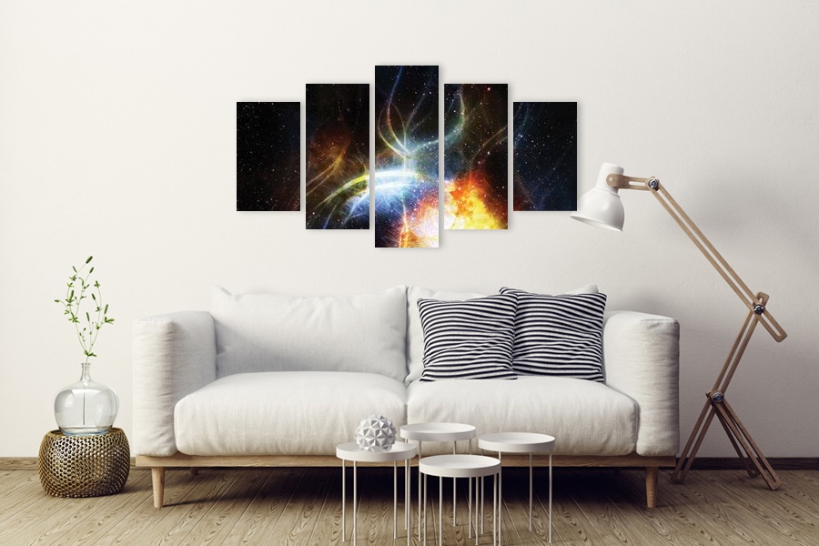 Πίνακας σε καμβά με διάστημα, αφηρημένο στυλ, για μοντέρνο χώρο, τίτλος 'SPAC-109', καλλιτέχνης άγνωστος.