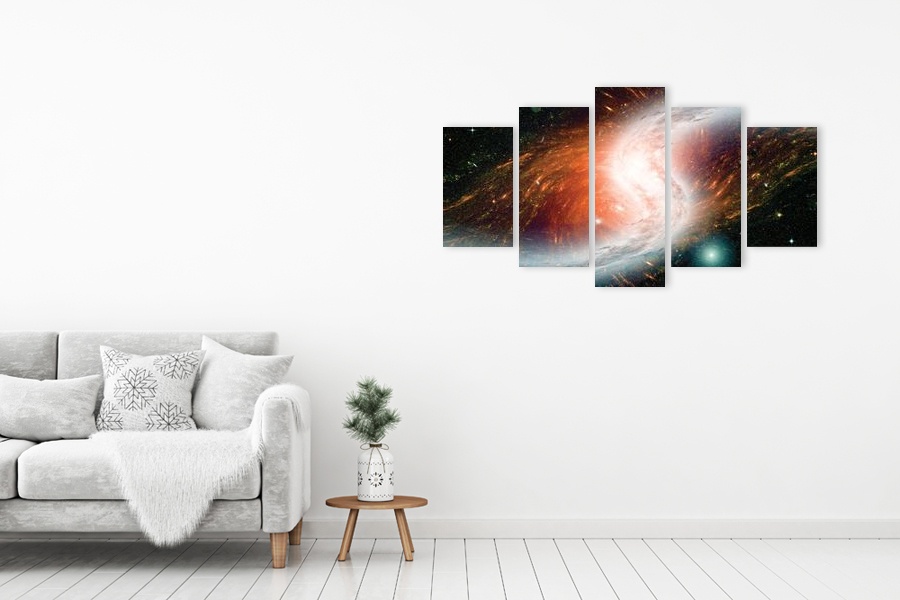 Πίνακας σε καμβά για γραφείο, με θέμα το διάστημα, στυλ αφηρημένο και μοντέρνα διακόσμηση.