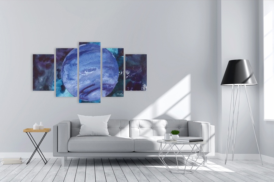 Πίνακας σε καμβά για χώρο που μπορεί να προορίζεται για το διάστημα, αφηρημένο στυλ, με μοντέρνα διακόσμηση.