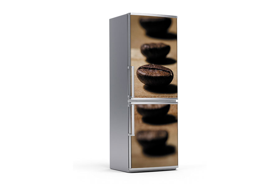 Υφασμάτινο αυτοκόλλητο ψυγείου που απεικονίζει ακατέργαστους κόκκους καφέ πάνω σε μια ξύλινη επιφάνεια.Είναι ανθεκτικό και κολλάει και ξεκολλάει εύκολα.Μπορείτε να μας ζητήσετε να εκτυπωθεί σε ότι διάσταση θέλετε. Το θέμα προσαρμόζεται ανάλογα στη διάσταση που θέλετε.Το παράδειγμα που παρουσιάζουμε στην απομονωμένη εικόνα του θέματος αφορά ψυγείο με διάσταση 75cm πλάτος x 200cm ύψος.