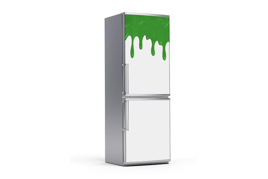 Υφασμάτινο αυτοκόλλητο ψυγείου που απεικονίζει πράσινο χρώμα να τρέχει από το πάνω μέρος σε πολλά σημεία. Είναι ανθεκτικό και κολλάει και ξεκολλάει εύκολα.Μπορείτε να μας ζητήσετε να εκτυπωθεί σε ότι διάσταση θέλετε. Το θέμα προσαρμόζεται ανάλογα στη διάσταση που θέλετε.Το παράδειγμα που παρουσιάζουμε στην απομονωμένη εικόνα του θέματος αφορά ψυγείο με διάσταση 75cm πλάτος x 200cm ύψος.