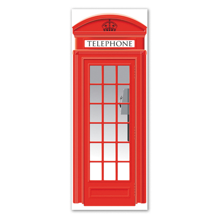 Υφασμάτινο αυτοκόλλητο ψυγείου που απεικονίζει σε γραφικό σχέδιο έναν κόκκινο τηλεφωνικό θάλαμο του Λονδίνου.Είναι ανθεκτικό και κολλάει και ξεκολλάει εύκολα.Μπορείτε να μας ζητήσετε να εκτυπωθεί σε όποιες διαστάσεις θέλετε. Το θέμα προσαρμόζεται αναλογικά στις διαστάσεις που θέλετε.Το παράδειγμα που παρουσιάζουμε στην απομονωμένη εικόνα του θέματος αφορά ψυγείο με διαστάσεις 75cm πλάτος x 200cm ύψος.