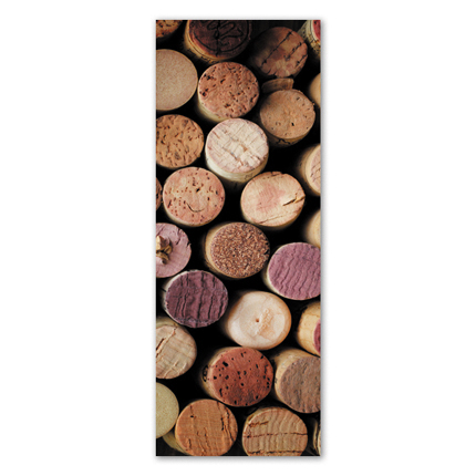 Υφασμάτινο αυτοκόλλητο ψυγείου που απεικονίζει διάφορους φελούς από μπουκάλια κρασί.Είναι ανθεκτικό και κολλάει και ξεκολλάει εύκολα.Μπορείτε να μας ζητήσετε να εκτυπωθεί σε όποιες διαστάσεις θέλετε. Το θέμα προσαρμόζεται αναλογικά στις διαστάσεις που θέλετε.Το παράδειγμα που παρουσιάζουμε στην απομονωμένη εικόνα του θέματος αφορά ψυγείο με διαστάσεις 75cm πλάτος x 200cm ύψος.