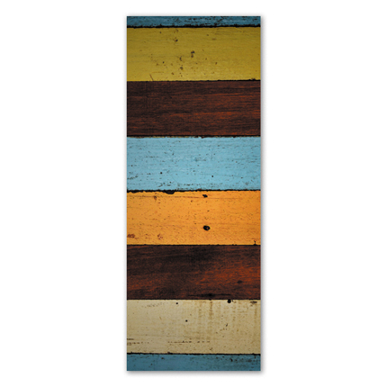 Υφασμάτινο αυτοκόλλητο ψυγείου που απεικονίζει οριζόντια κομμάτια ξύλου σε διάφορους χρωματισμούς.Είναι ανθεκτικό και κολλάει και ξεκολλάει εύκολα.Μπορείτε να μας ζητήσετε να εκτυπωθεί σε όποιες διαστάσεις θέλετε. Το θέμα προσαρμόζεται αναλογικά στις διαστάσεις που θέλετε.Το παράδειγμα που παρουσιάζουμε στην απομονωμένη εικόνα του θέματος αφορά ψυγείο με διαστάσεις 75cm πλάτος x 200cm ύψος.