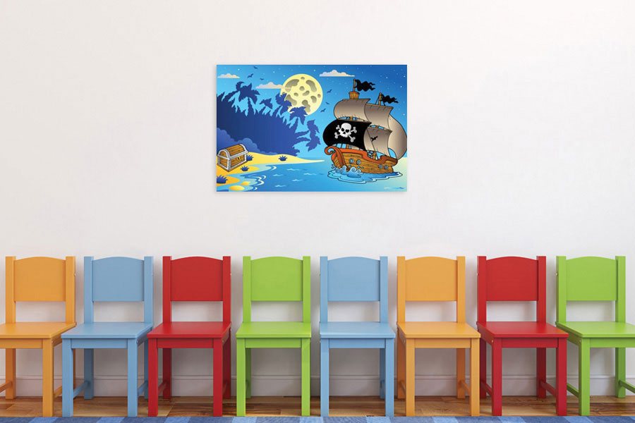 Πίνακας σε καμβά για παιδικό δωμάτιο, με ζωηρά χρώματα, αφηρημένο στυλ, ιδανικός για μοντέρνα διακόσμηση.