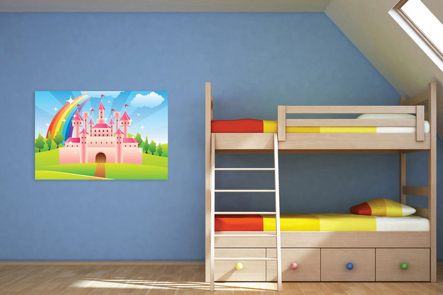 Πίνακας σε καμβά για παιδικό δωμάτιο, με θέμα χαρούμενα σχέδια, σε αφηρημένο και μοντέρνο στυλ διακόσμησης.