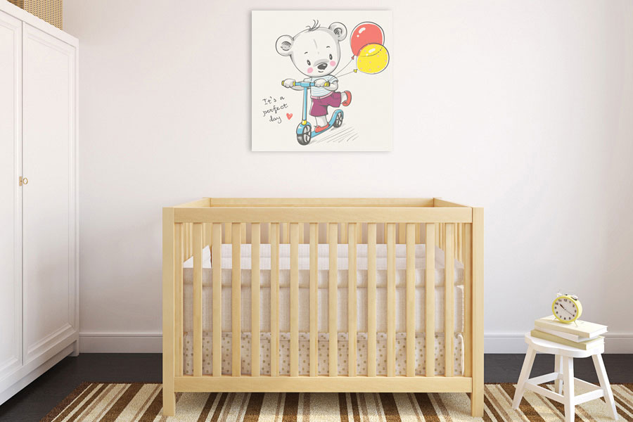 Πίνακας σε καμβά για παιδικό δωμάτιο, με ζωηρά χρώματα, αφηρημένο στυλ, ιδανικός για μοντέρνα διακόσμηση.