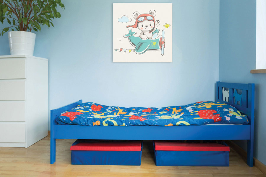 Πίνακας σε καμβά για παιδικό δωμάτιο, με αφηρημένα σχέδια, σε μοντέρνο στυλ διακόσμησης.