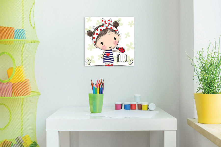 Πίνακας σε καμβά για παιδικό δωμάτιο, με πολύχρωμα σχέδια, σε αφηρημένο στυλ και μοντέρνα διακόσμηση.