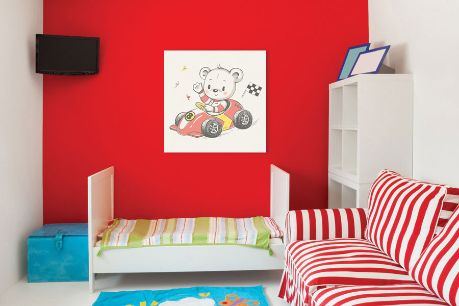 Πίνακας σε καμβά για παιδικό δωμάτιο, με θέμα παιδικές εικόνες, σε μοντέρνο και χαρούμενο στυλ.