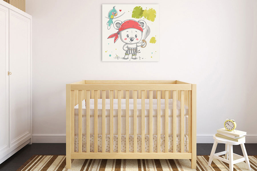 Πίνακας σε καμβά για παιδικό δωμάτιο, με παιδικές εικόνες, σε αφηρημένο στυλ και μοντέρνα διακόσμηση.