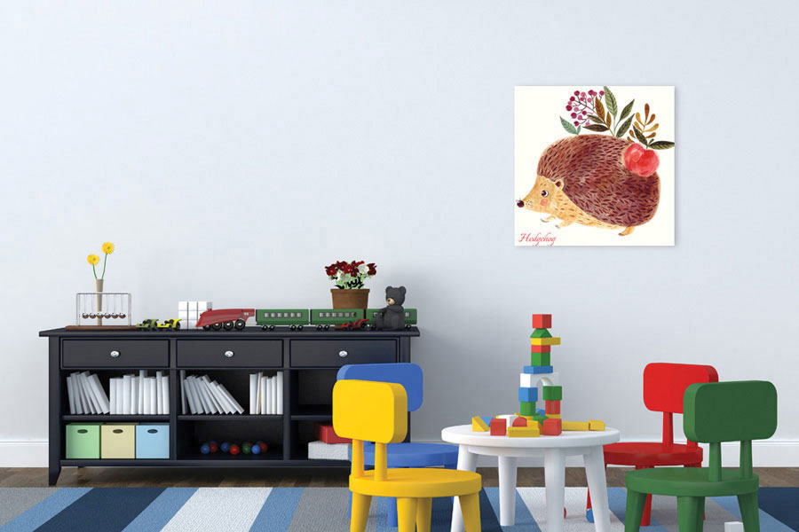 Πίνακας σε καμβά για παιδικό δωμάτιο, με αφηρημένο σχέδιο, σε μοντέρνο στυλ διακόσμησης.