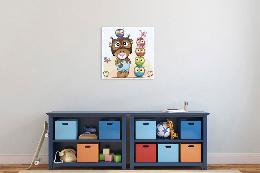 Πίνακας σε καμβά για παιδικό δωμάτιο, με αφηρημένο σχέδιο, σε μοντέρνο στυλ διακόσμησης.