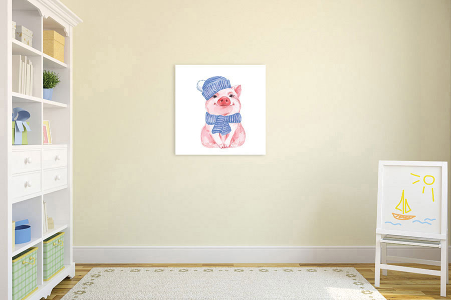 Πίνακας σε καμβά για παιδικό δωμάτιο, με χαρούμενα σχέδια, σε μοντέρνο στυλ διακόσμησης.