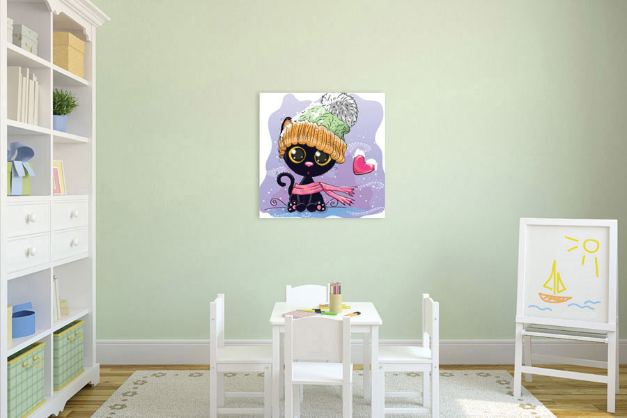 Πίνακας σε καμβά για παιδικό δωμάτιο, με παιδικά σχέδια, σε αφηρημένο στυλ και μοντέρνα διακόσμηση.