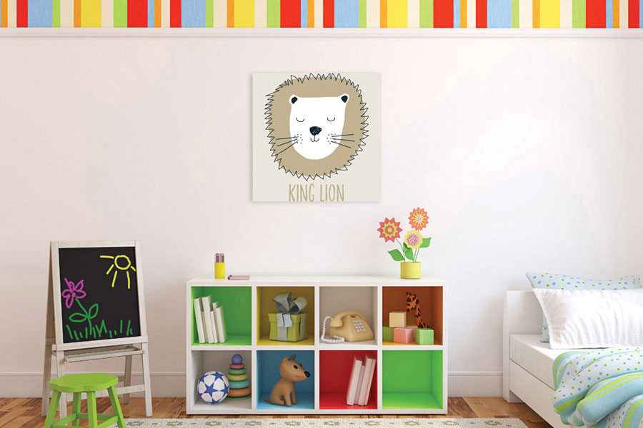 Πίνακας σε καμβά για παιδικό δωμάτιο, με χαρούμενα σχέδια, σε αφηρημένο στυλ και μοντέρνα διακόσμηση.