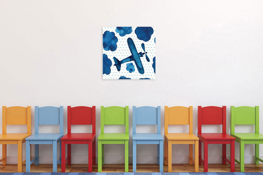 Πίνακας σε καμβά για παιδικό δωμάτιο, με παιχνιδιάρικα μοτίβα, ρεαλιστικό στυλ και μοντέρνα διακόσμηση.