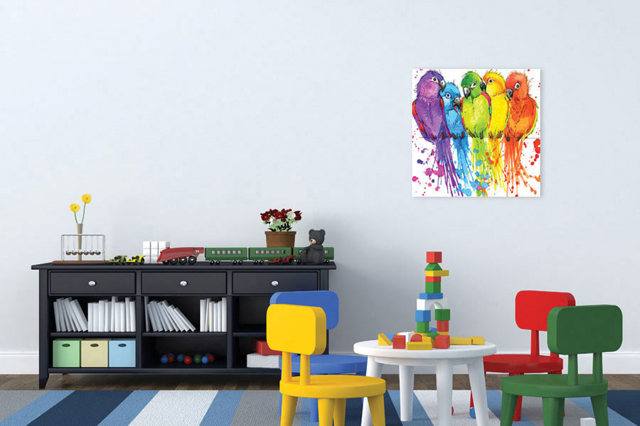 Πίνακας σε καμβά για παιδικό δωμάτιο, με θέμα παιδικές εικόνες, σε ρεαλιστικό στυλ και μοντέρνα διακόσμηση.