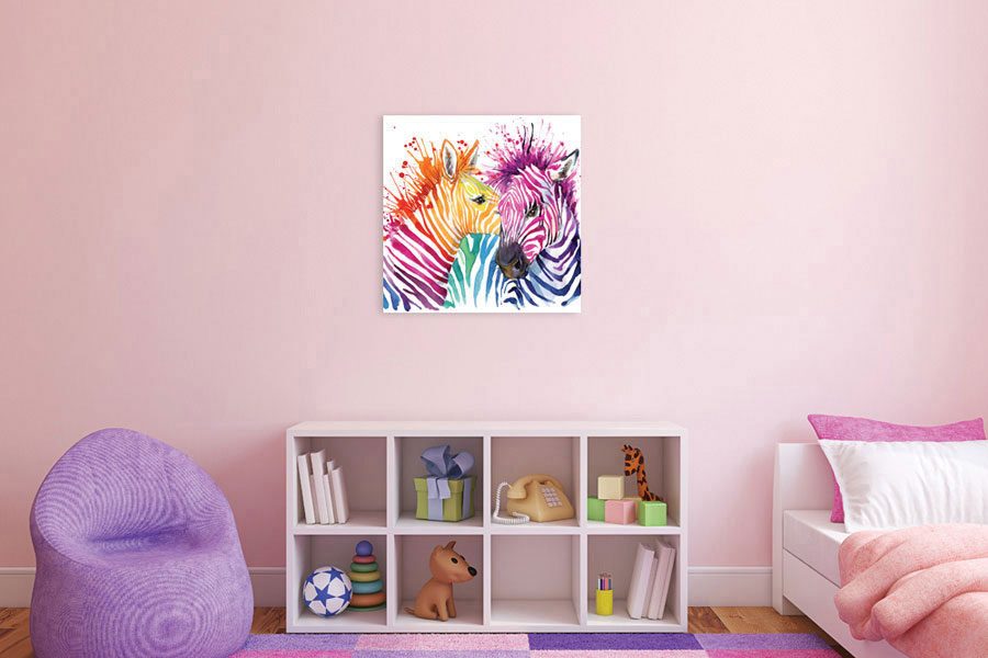 Πίνακας σε καμβά για παιδικό δωμάτιο, με αφηρημένα σχέδια σε ζωηρά χρώματα, μοντέρνου στυλ διακόσμησης.