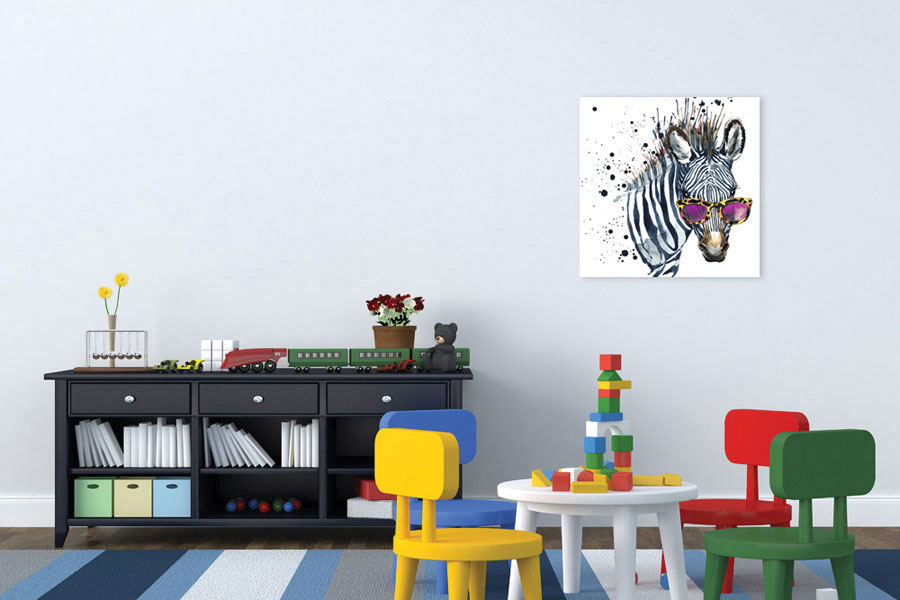 Πίνακας σε καμβά για παιδικό δωμάτιο, με παιδικά σχέδια σε αφηρημένο στυλ, ιδανικός για μοντέρνα διακόσμηση.