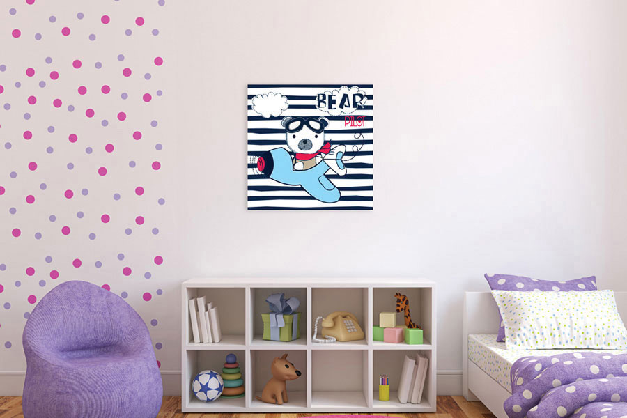 Πίνακας σε καμβά για παιδικό δωμάτιο, με αφηρημένο θέμα και μοντέρνο στυλ διακόσμησης.