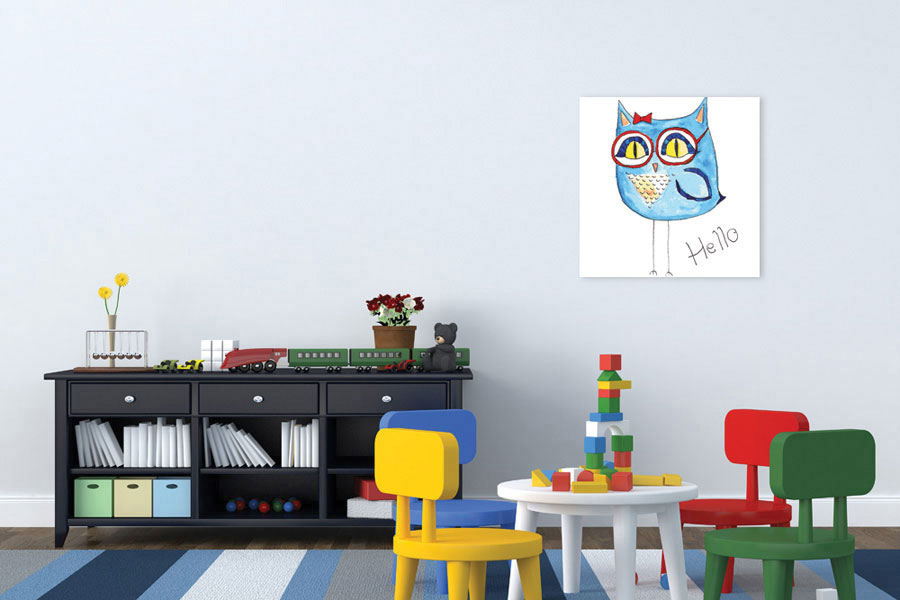 Πίνακας σε καμβά για παιδικό δωμάτιο, με αφηρημένο σχέδιο, σε μοντέρνο στυλ διακόσμησης.