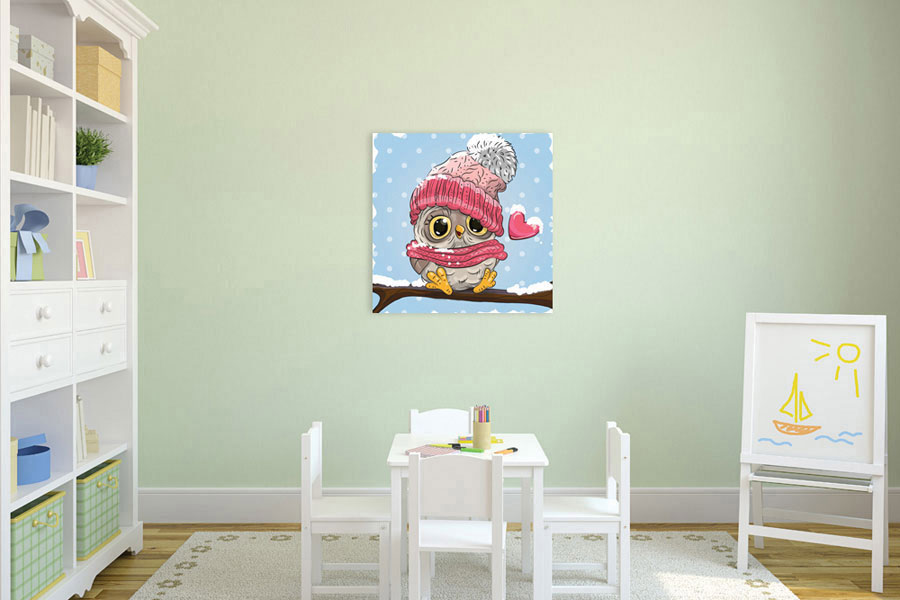 Πίνακας σε καμβά για παιδικό δωμάτιο, με αφηρημένα σχέδια, σε ρεαλιστικό στυλ, κατάλληλος για μοντέρνα διακόσμηση.