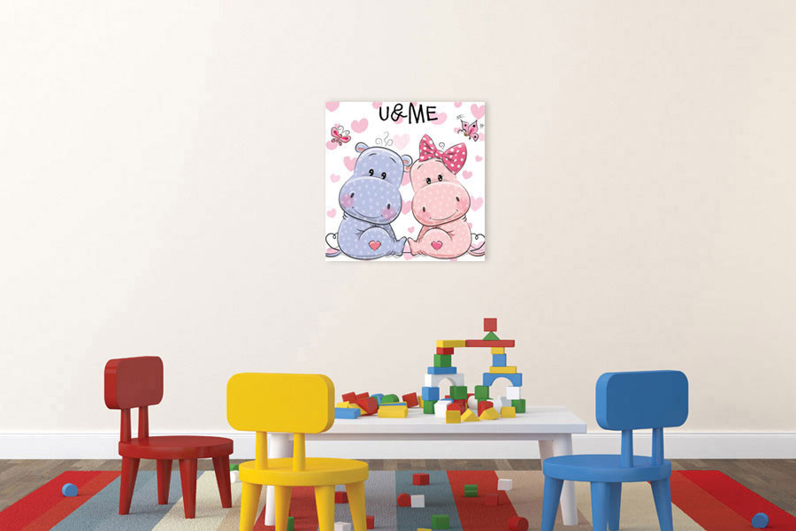 Πίνακας σε καμβά για παιδικό δωμάτιο, με ευχάριστα χρώματα, σε αφηρημένο στυλ και μοντέρνα διακόσμηση.