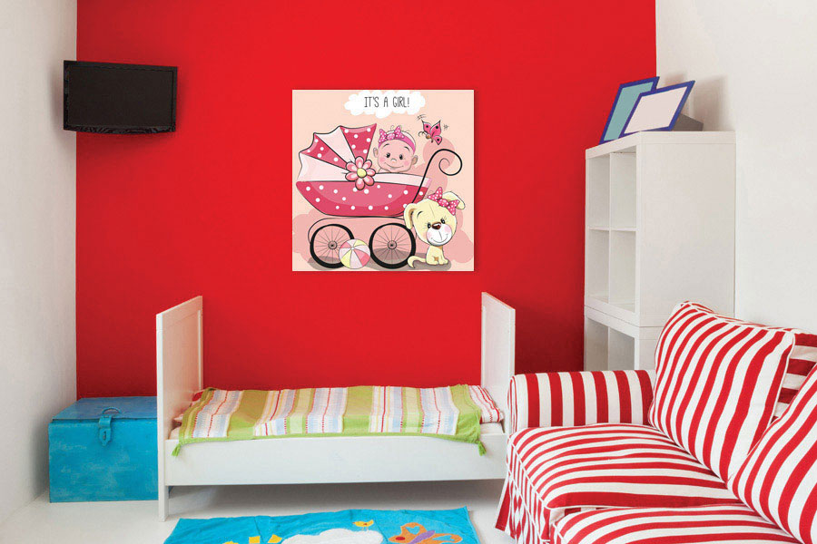 Πίνακας σε καμβά για παιδικό δωμάτιο, με παιδικές εικόνες, σε αφηρημένο στυλ και μοντέρνα διακόσμηση.