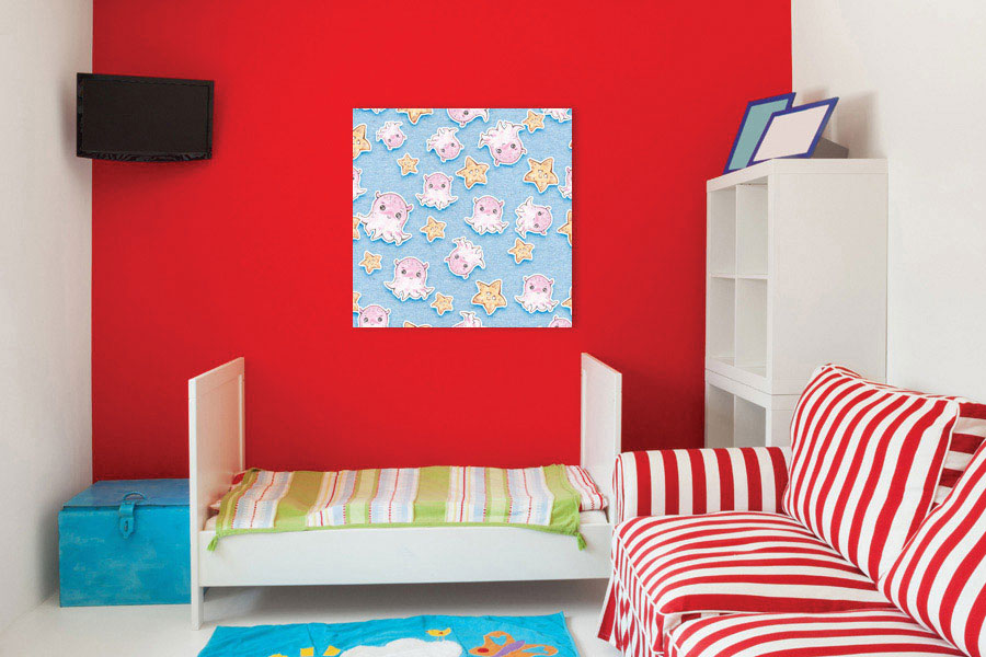 Πίνακας σε καμβά για παιδικό δωμάτιο, με παιδικές εικόνες σε ρεαλιστικό στυλ και μοντέρνα διακόσμηση.