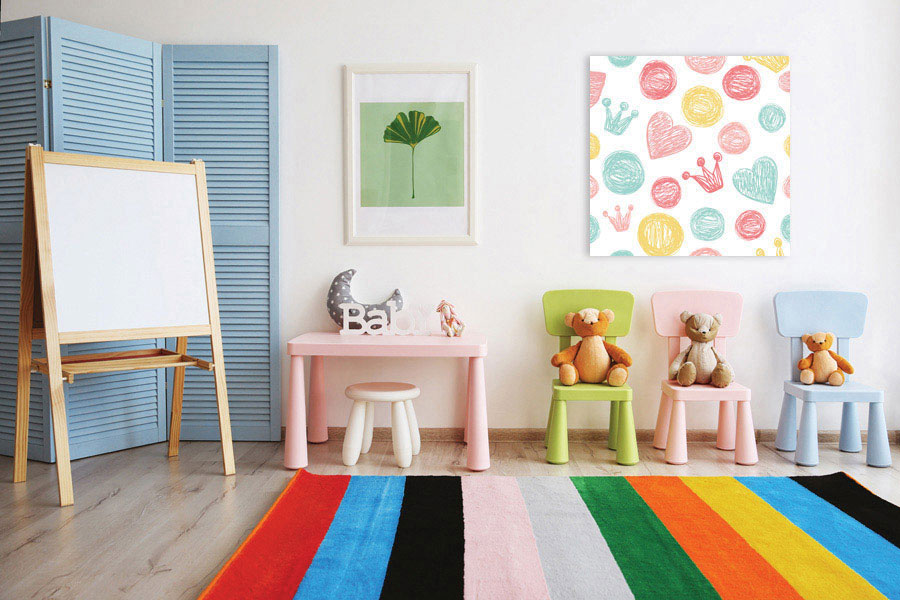 Πίνακας σε καμβά για παιδικό δωμάτιο με αφηρημένα σχέδια, μοντέρνο στυλ διακόσμησης.