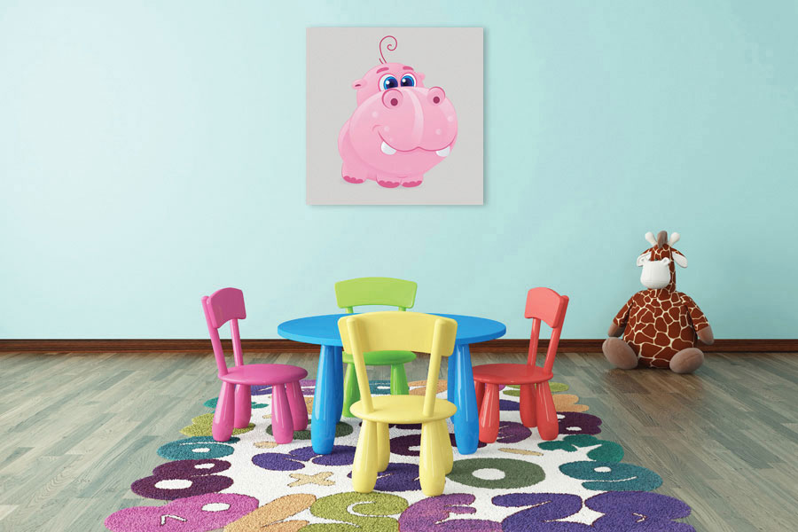 Πίνακας σε καμβά για παιδικό δωμάτιο, με παιδικά σχέδια, σε αφηρημένο στυλ, ιδανικός για μοντέρνα διακόσμηση.