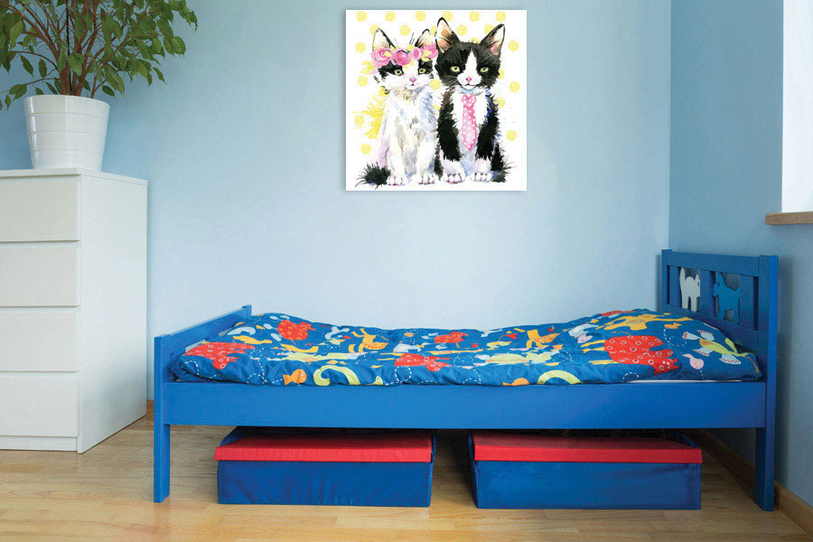 Πίνακας σε καμβά για παιδικό δωμάτιο, με παιδικά σχέδια, σε ρεαλιστικό και μοντέρνο στυλ διακόσμησης.