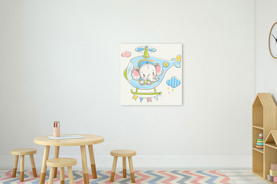 Πίνακας σε καμβά για παιδικό δωμάτιο, με αφηρημένα σχέδια σε φωτεινές αποχρώσεις, μοντέρνο στυλ διακόσμησης.