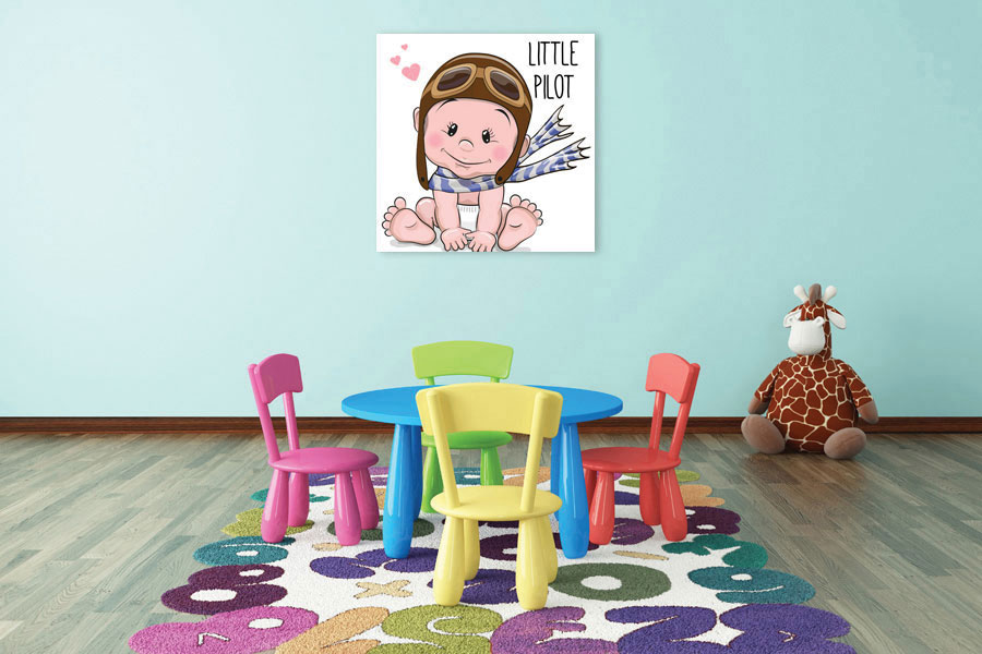 Πίνακας σε καμβά για παιδικό δωμάτιο με αφηρημένα σχέδια, σε μοντέρνο στυλ διακόσμησης.