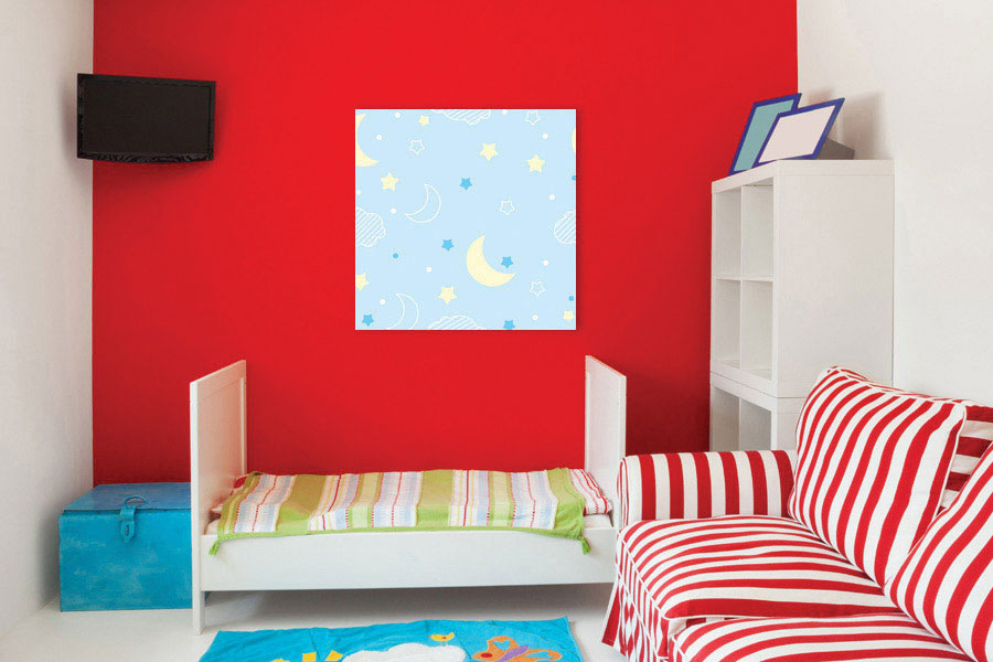 Πίνακας σε καμβά για παιδικό δωμάτιο, με αφηρημένο θέμα, σε μοντέρνο στυλ διακόσμησης.