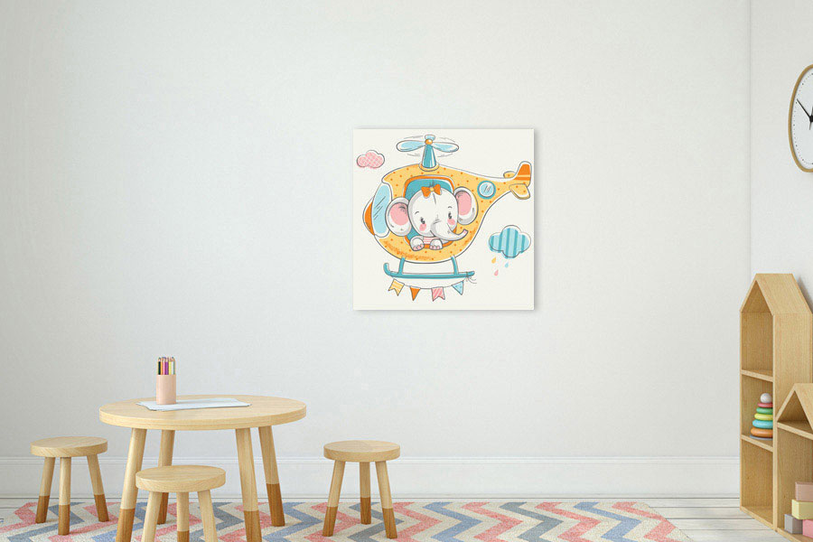 Πίνακας σε καμβά για παιδικό δωμάτιο, με θέμα παιδικές εικόνες, σε αφηρημένο και μοντέρνο στυλ διακόσμησης.