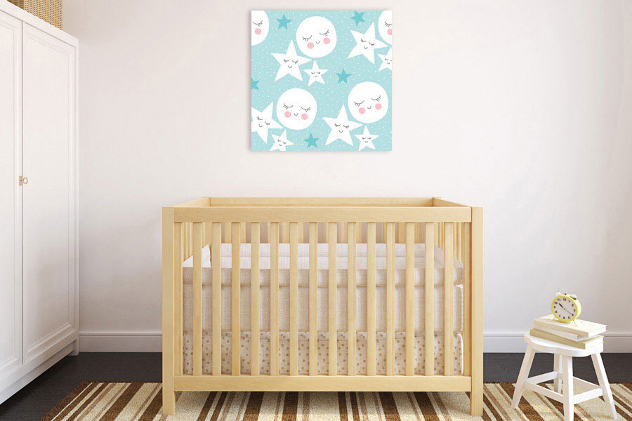 Πίνακας σε καμβά για παιδικό δωμάτιο, με παιδικά σχέδια, σε αφηρημένο στυλ και μοντέρνα διακόσμηση.