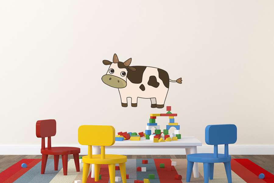 Αυτοκόλλητο τοίχου από βινύλιο που απεικονίζει μια αγελάδα σε αποχρώσεις του καφέ. Είναι ανθεκτικό και κολλάει και ξεκολλάει εύκολα.Μπορείτε να μας ζητήσετε να εκτυπωθεί σε ότι διάσταση θέλετε. 