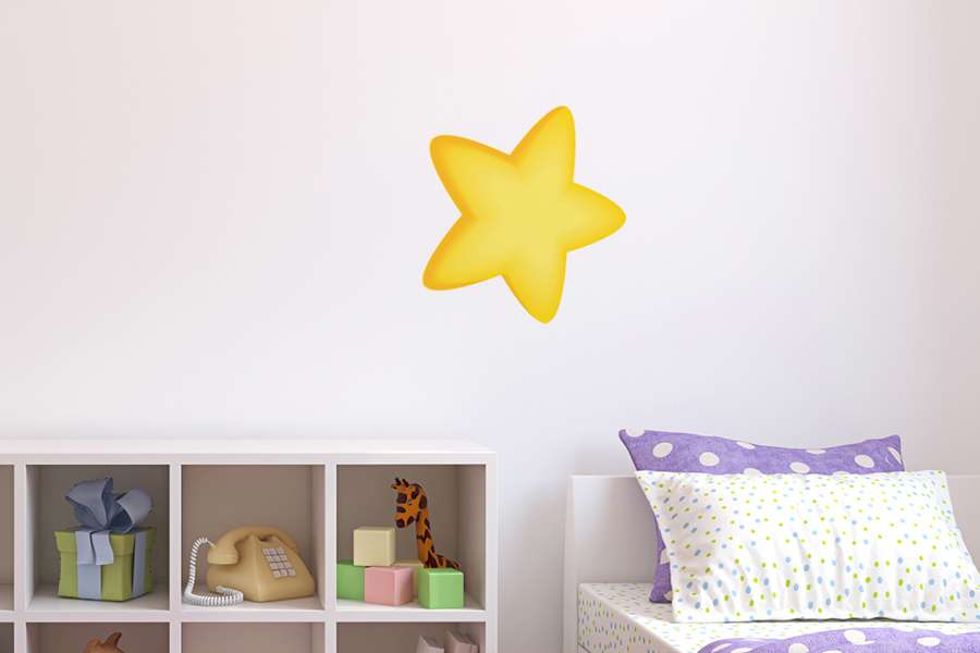 Αυτοκόλλητο τοίχου από βινύλιο που απεικονίζει ένα κίτρινο αστέρι. Είναι ανθεκτικό και κολλάει και ξεκολλάει εύκολα.Μπορείτε να μας ζητήσετε να εκτυπωθεί σε ότι διάσταση θέλετε. 