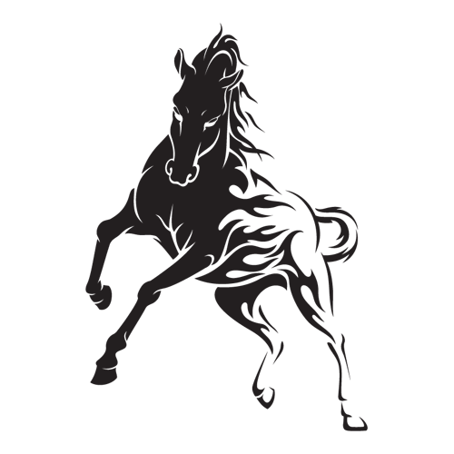 Αυτοκόλλητο τοίχου από βινύλιο που απεικονίζει ένα άλογο με περίγραμμα σε σχήμα φλόγας. Είναι ανθεκτικό και κολλάει και ξεκολλάει εύκολα.Μπορείτε να μας ζητήσετε να εκτυπωθεί σε ότι διάσταση και χρώμα θέλετε. 