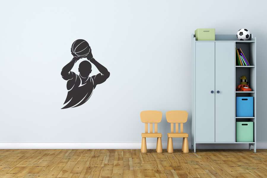 Αυτοκόλλητο τοίχου από βινύλιο που απεικονίζει έναν αθλητή του μπάσκετ. Είναι ανθεκτικό και κολλάει και ξεκολλάει εύκολα.Μπορείτε να μας ζητήσετε να εκτυπωθεί σε ότι διάσταση και χρώμα θέλετε. 