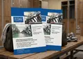 Flyer για εκτυπώσεις εντύπων με φωτεινό μπλε και πράσινο φόντο, μοντέρνα διάταξη και ευανάγνωστη γραμματοσειρά.