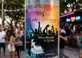 Flyer για επιχειρηματική προώθηση με ζωντανά χρώματα και εντυπωσιακά γραφικά, ιδανικό για εκπτώσεις και καμπάνιες.
