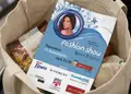 Δημιουργικό flyer για προσφορές με έντονα χρώματα, καθαρή διάταξη και δυναμικά γραφικά, ιδανικό για σούπερ μάρκετ.