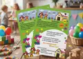 Δημιουργικό flyer για προώθηση προσφορών με έντονα κόκκινα και κίτρινα χρώματα, καθαρή διάταξη και σύγχρονες γραμματοσειρές.