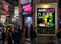 Εντυπωσιακή αφίσα με φωτεινά χρώματα (κίτρινο, μπλε, κοραλί) και ευδιάκριτο κεντρικό μήνυμα, ιδανική για διαφημιστικές εφαρμογές.